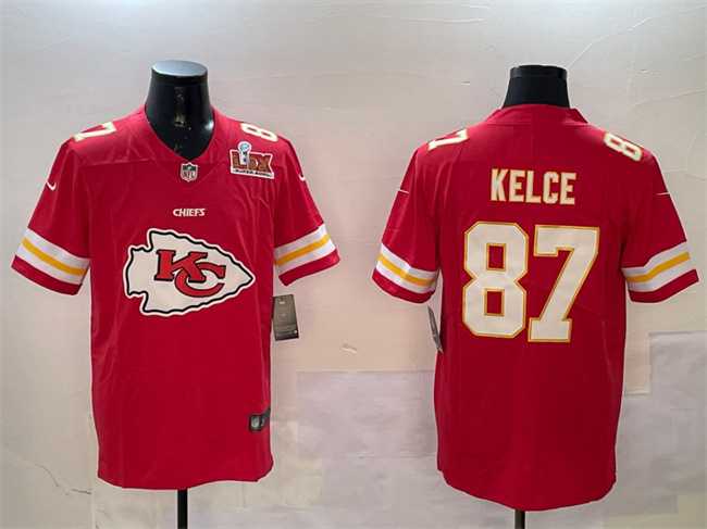 Men's Kansas City Chiefs #87 Travis Kelce Red 2025 Super Bowl LIX Patch Team Big Logo Vapor Limited Stitched Jersey,We sell and wholesale Men's Kansas City Chiefs #87 Travis Kelce Red 2025 Super Bowl LIX Patch Team Big Logo Vapor Limited Stitched Jersey on line form chian!